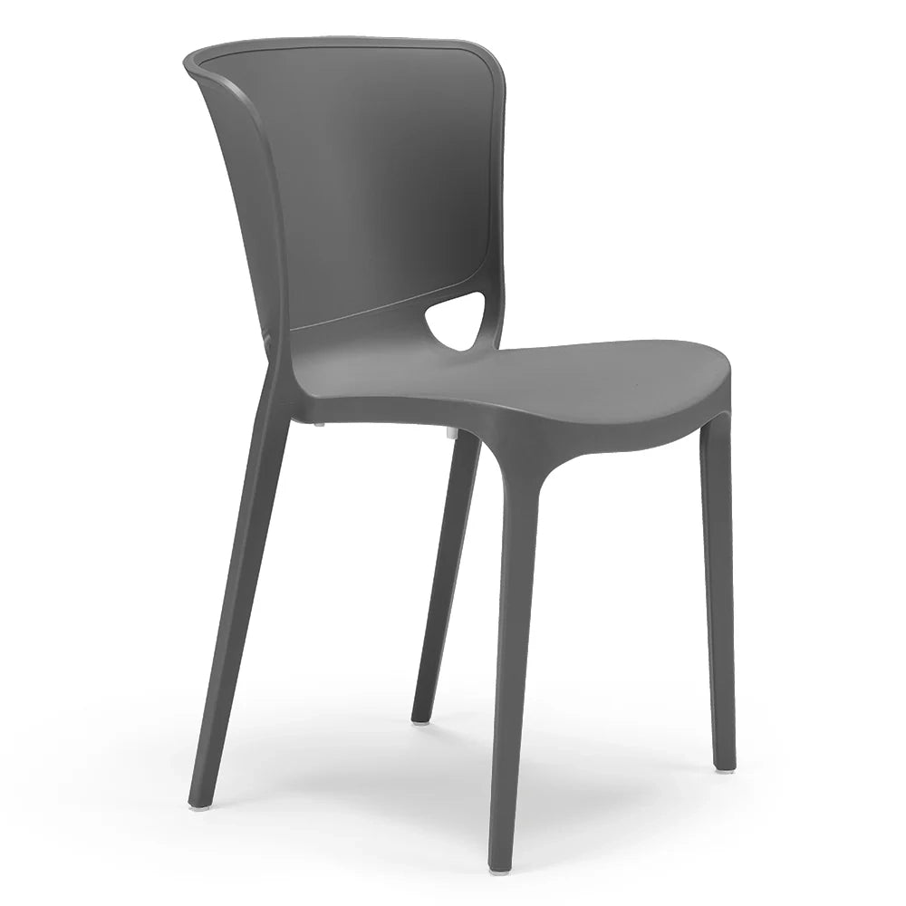 Sedia in polipropilene JUMBO, 100% MADE IN ITALY, impilabile, resistente ai raggi UV, design moderno, ideale per sala da pranzo, cucina, sala d’attesa, bar, ristoranti o giardino, colore Grigio