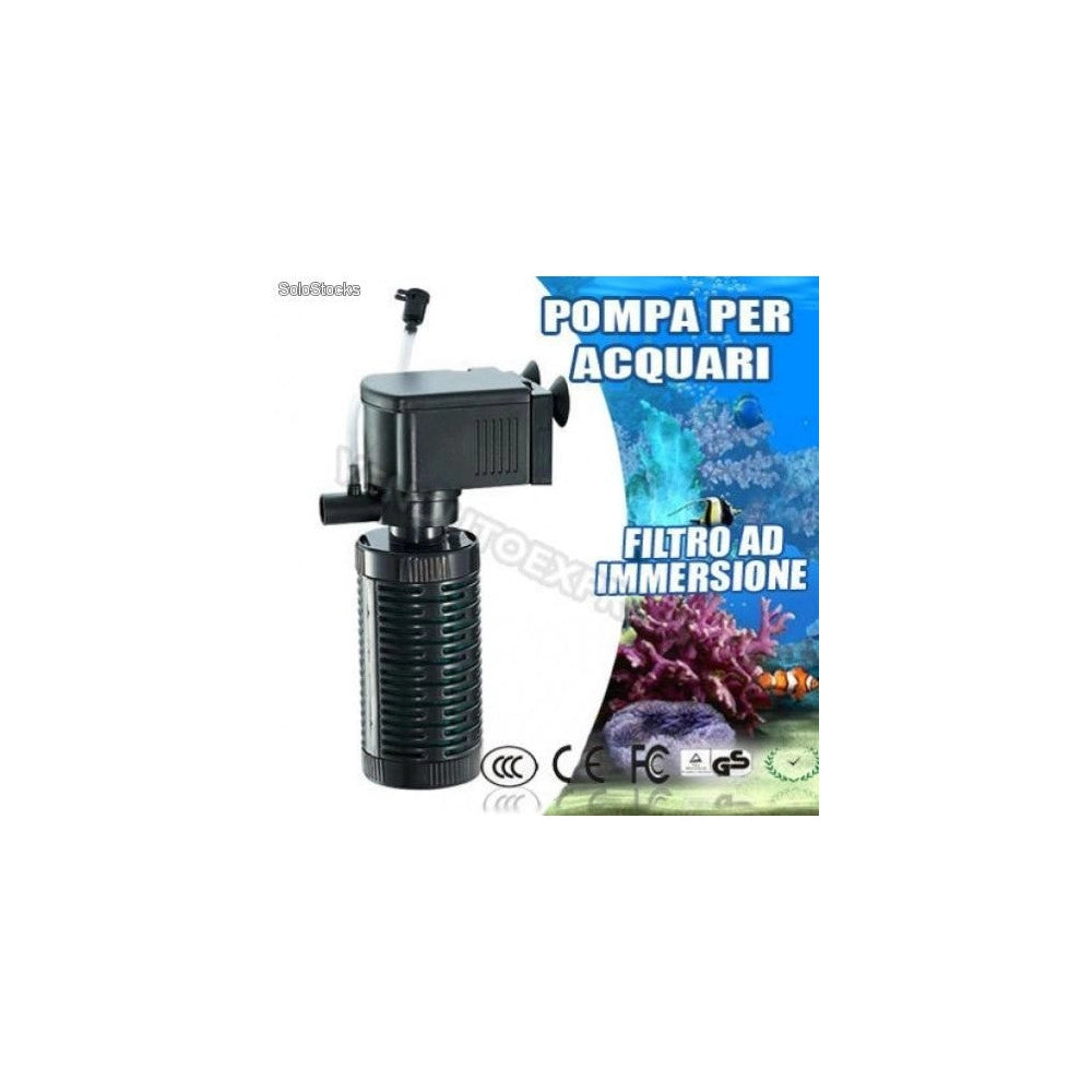 Trade Shop - Multi Filtro Interno Per Acquario Immergibile Con Ventosa Ipf-448 6w 450l/h -