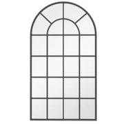 Specchio ad Arco per Casa e Ufficio con Montaggio a Parete, in Vetro e Metallo, 62x2.5x110 cm, Nero