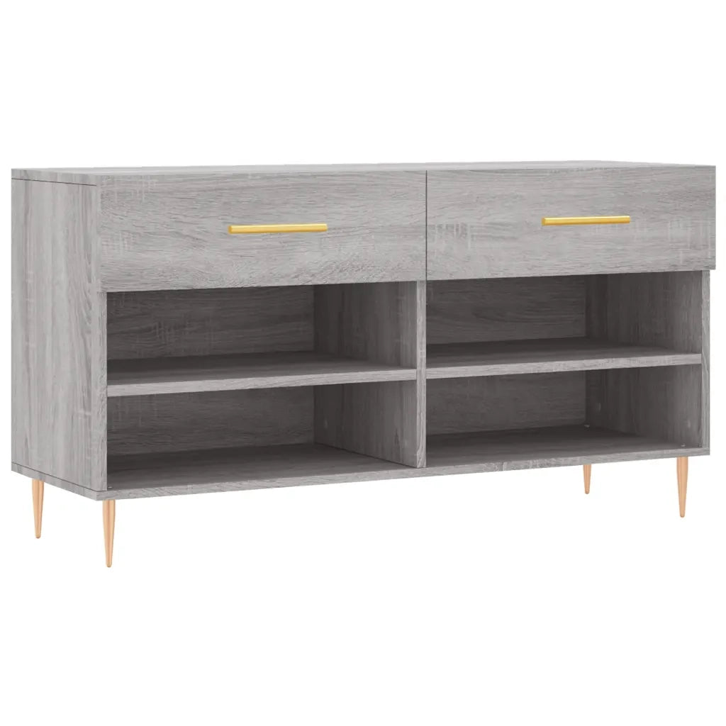 Panca Porta Scarpe | Scarpiera | Mobile per scarpe Grigio Sonoma 102x35x55 cm Legno Multistrato