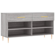 Panca Porta Scarpe | Scarpiera | Mobile per scarpe Grigio Sonoma 102x35x55 cm Legno Multistrato