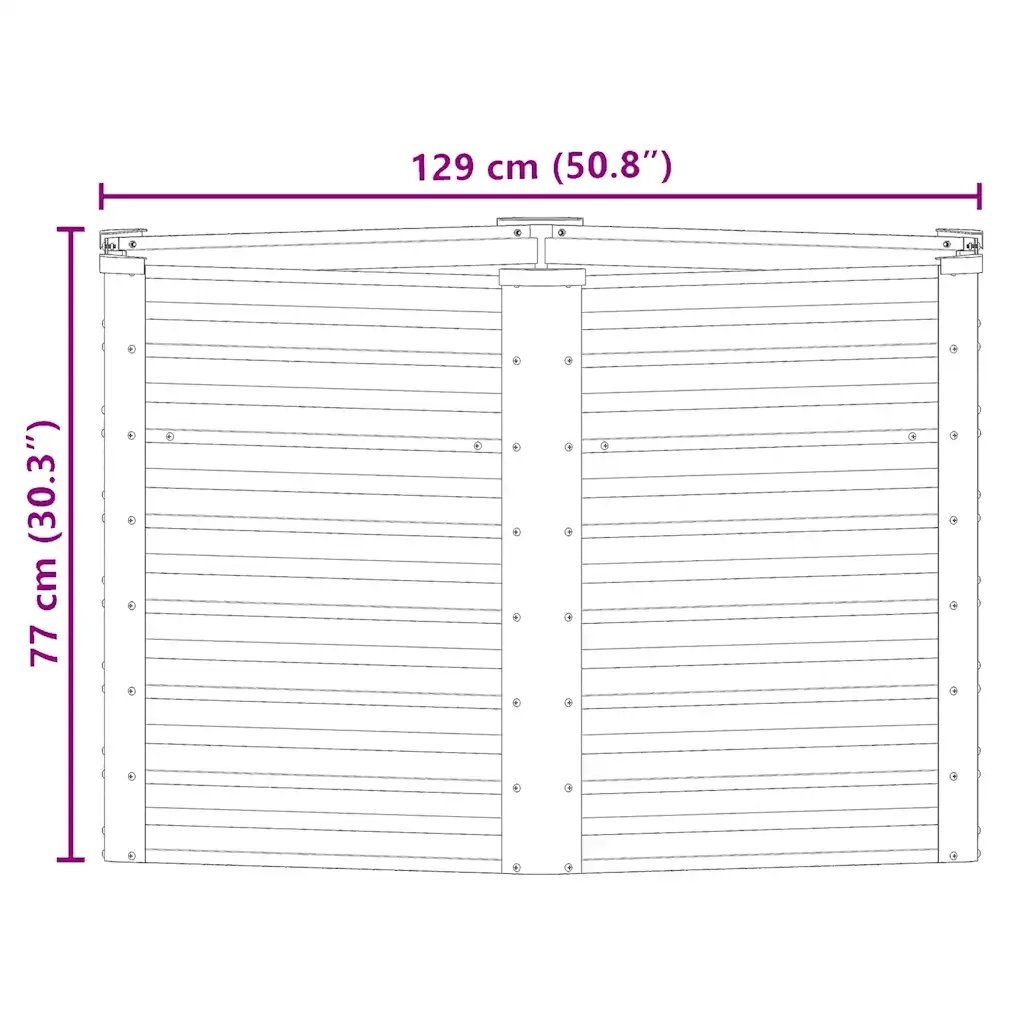 Letto Rialzato da Giardino 129x77 cm in Acciaio Zincato Argento 316898