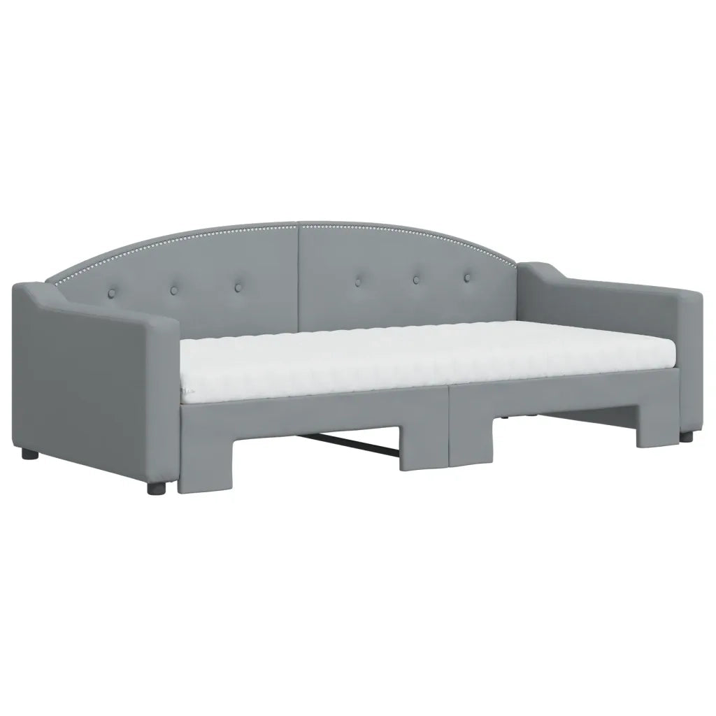 Divano Letto Estraibile Materassi Grigio Chiaro 90x190 Tessuto 3197558