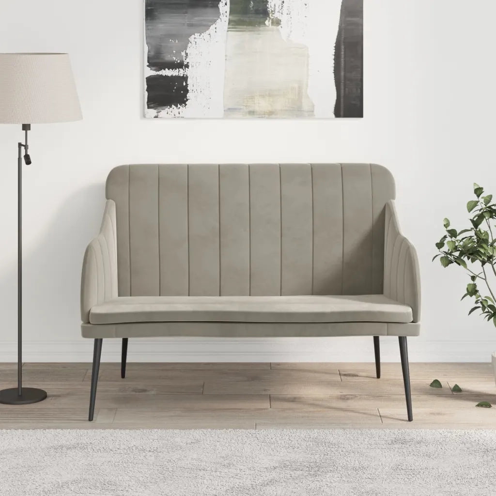 Panca Grigio Chiaro 110x76x80 cm in Velluto CFW7648025