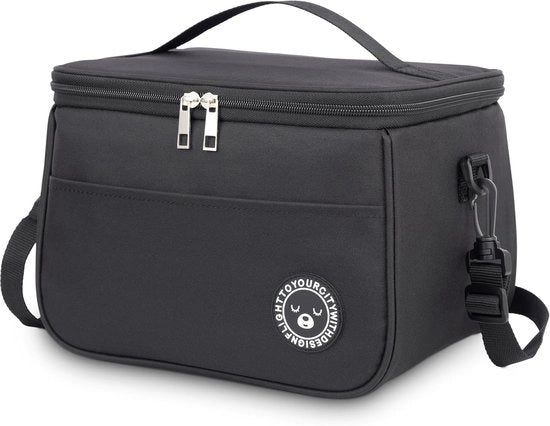 Borsa isolata per picnic 9L - termos - adatta per lavoro e picnic - nero - PEVA