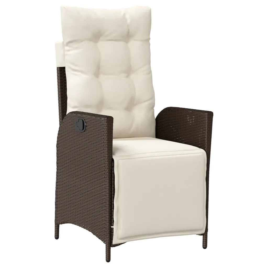 Set Bistrò 3 pz con Cuscini Marrone in Polyrattan 365298