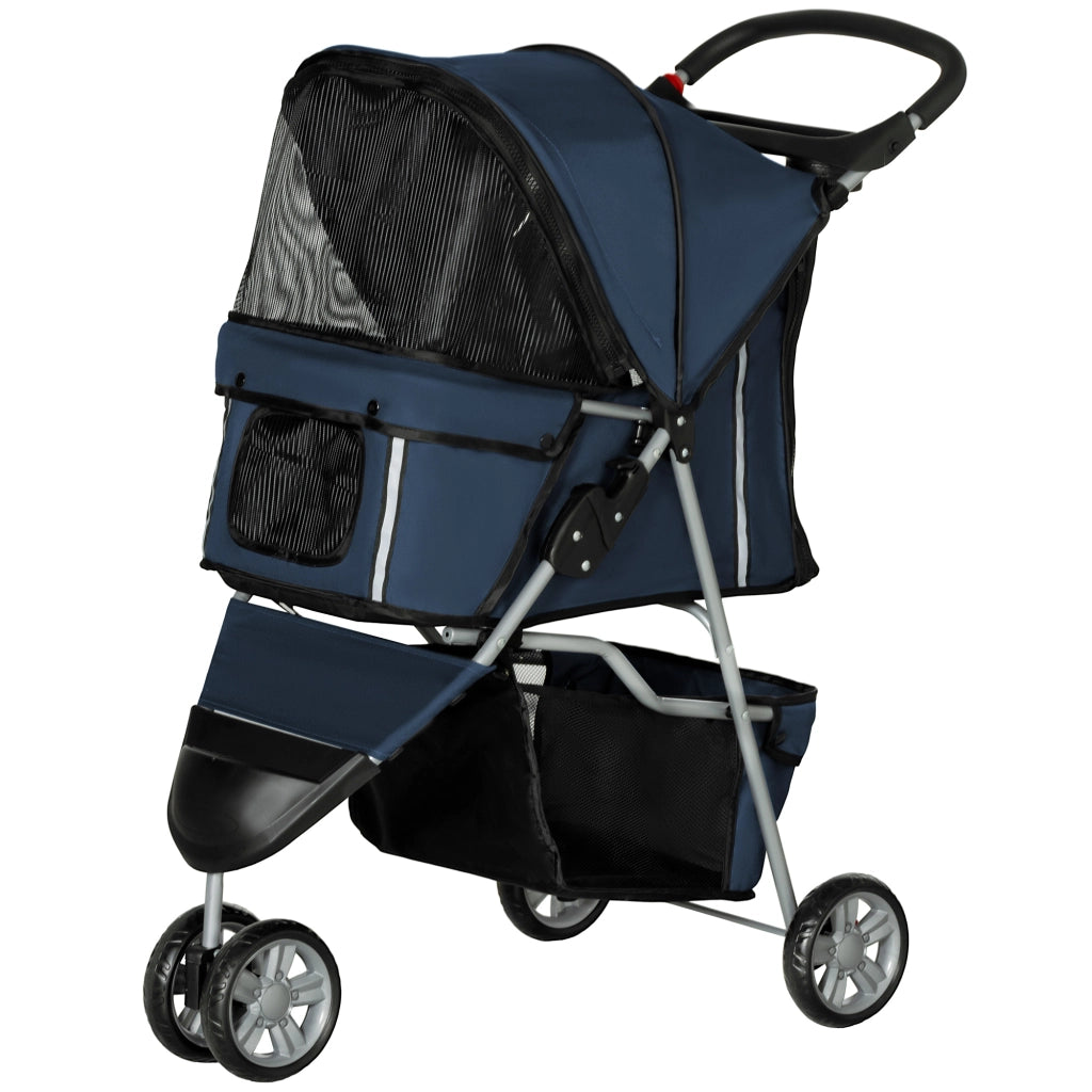 Carrello pieghevole per animali ¨C zephmum ¨C 75x45x97 cm blu scuro