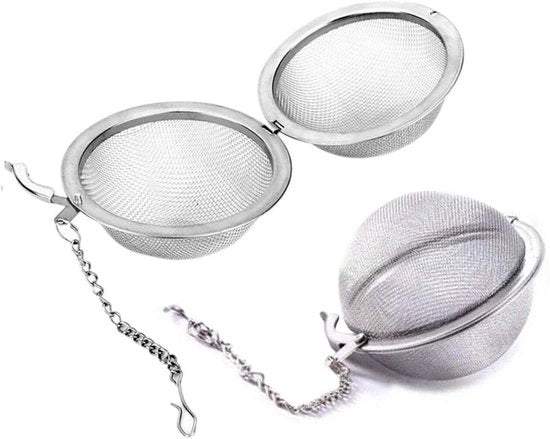Pacchetto da 2 pezzi di palline per filtri di erbe - Palline per filtri di erbe in acciaio inossidabile 304 - Palline per marinata - Filtri per tè per uso domestico - Accessori da cucina - Sostenibili e facili da pulire e da utilizzare - 5 cm