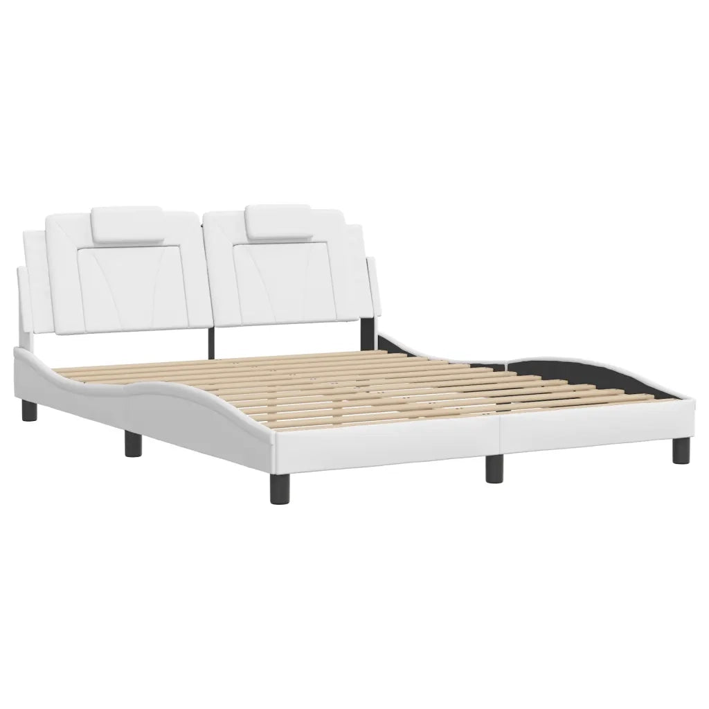 Giroletto Viana con LED senza Materasso-Struttura Letto Bianco 160x200 cm