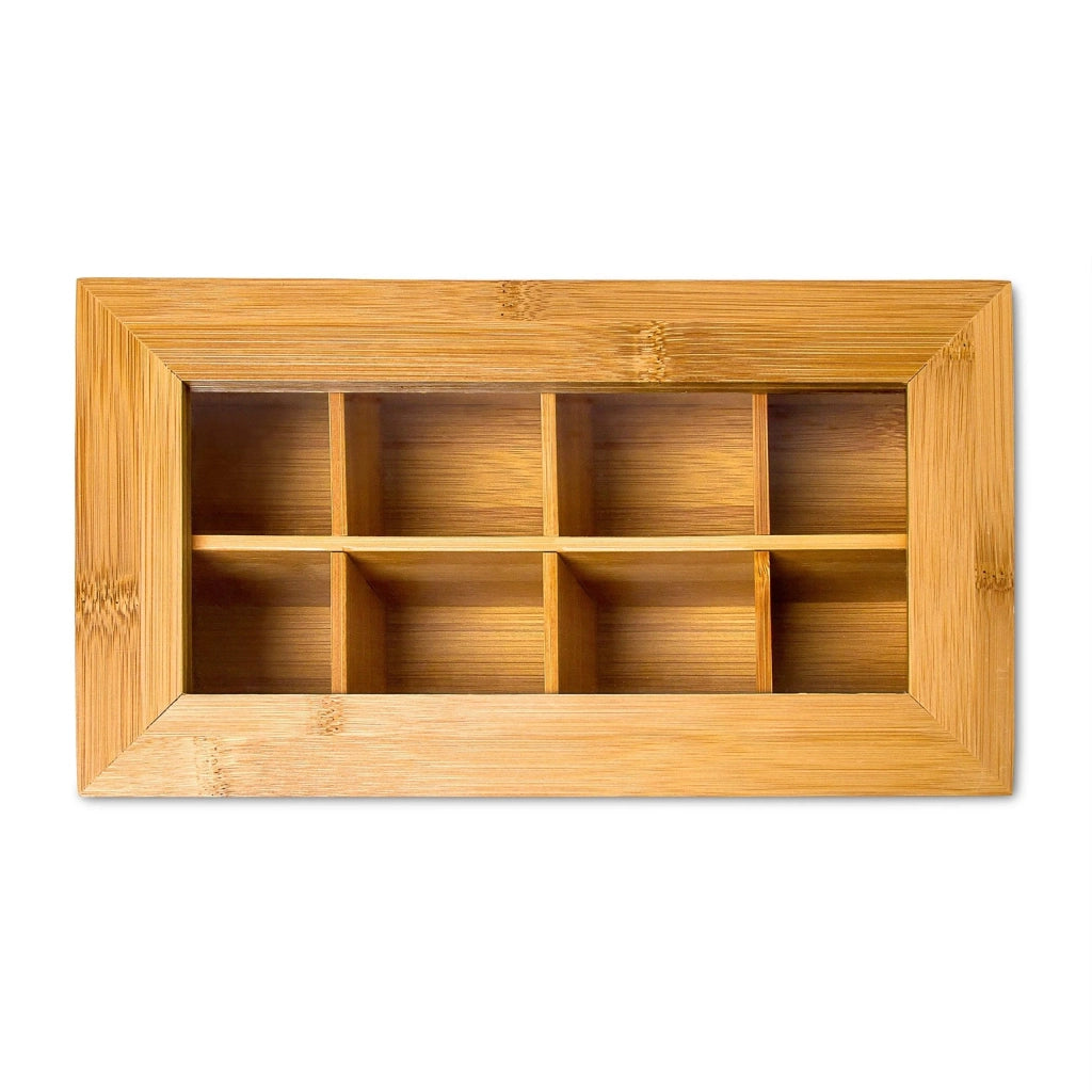 Scatola da tè in bambù con 8 scomparti porta bustine di tè sfuso cucina 28 cm beige 4313041