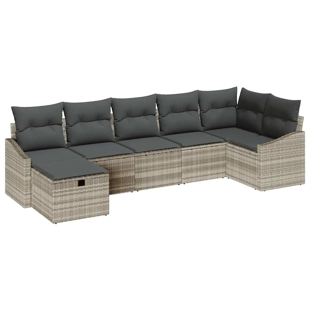 Set di divani con cuscino Grigio chiaro polyrattan 3359301