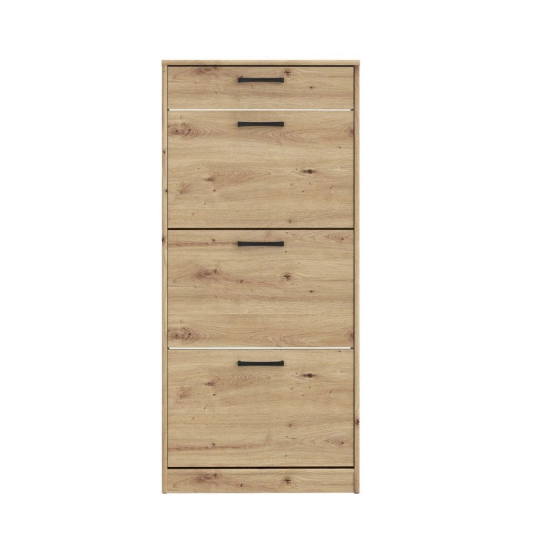 Scarpiera Cecilia con 3 scomparti ed un cassetto colore rovere 58.2x20.4x127.7 H cm.