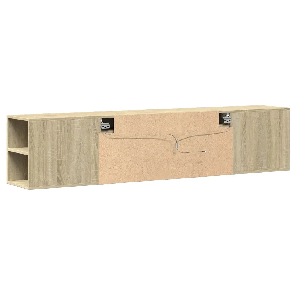 Mobile TV a Parete con LED-Mobile TV a Muro Rovere Sonoma 180x31x39,5 cm