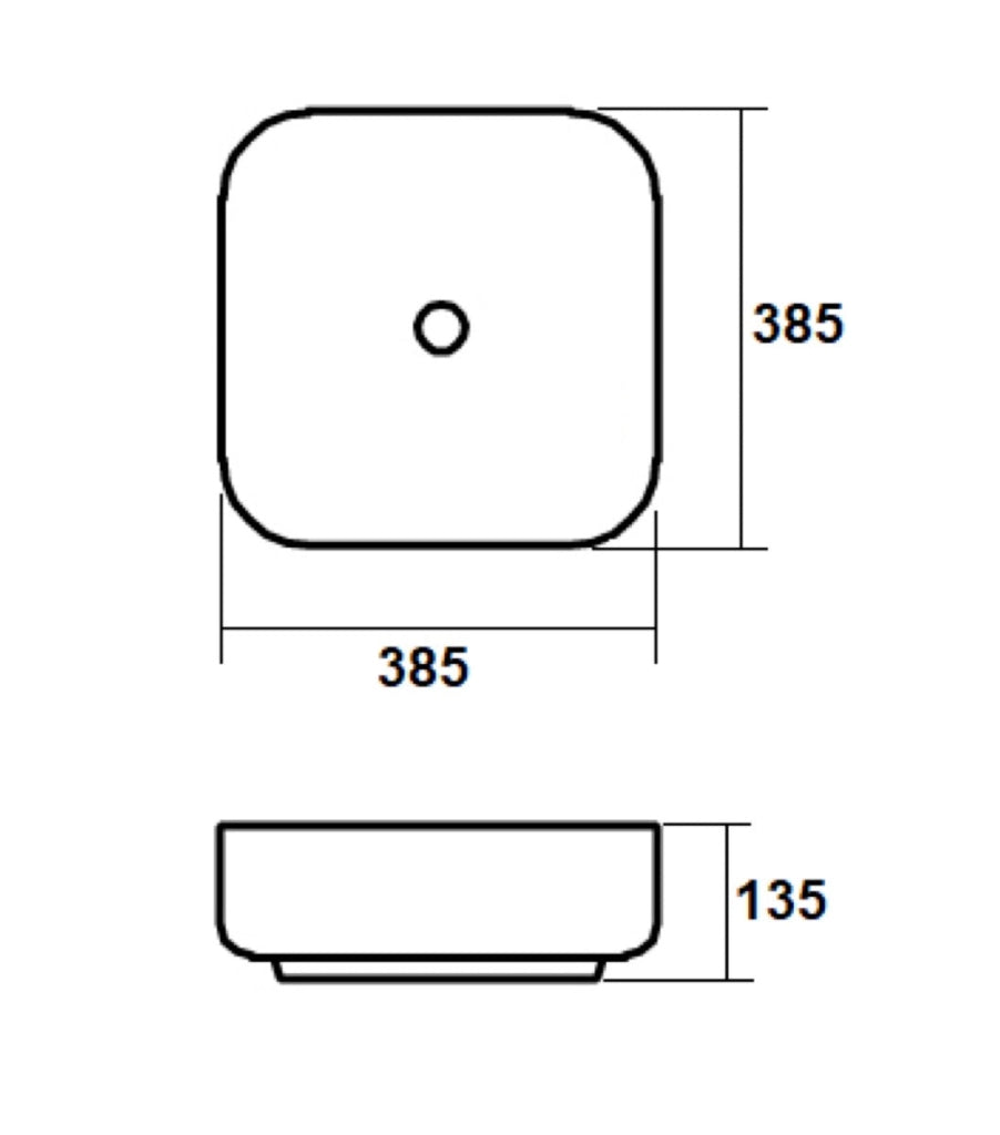 Lavabo da Appoggio 38,5x38,5x13,5 cm in Ceramica TFT Helsinki 2 Bianco