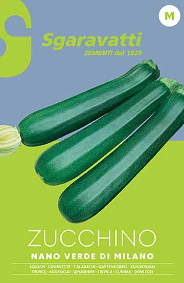 SEMI PER ORTAGGI E VEGETALI zucchino nano verde di milano 20 pezzi  - SGARAVATTI