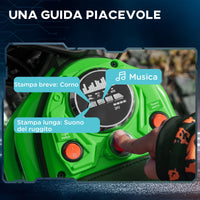 Moto Elettrica per Bambini con Acceleratore Manuale 2 Velocità 8-16km/h Verde