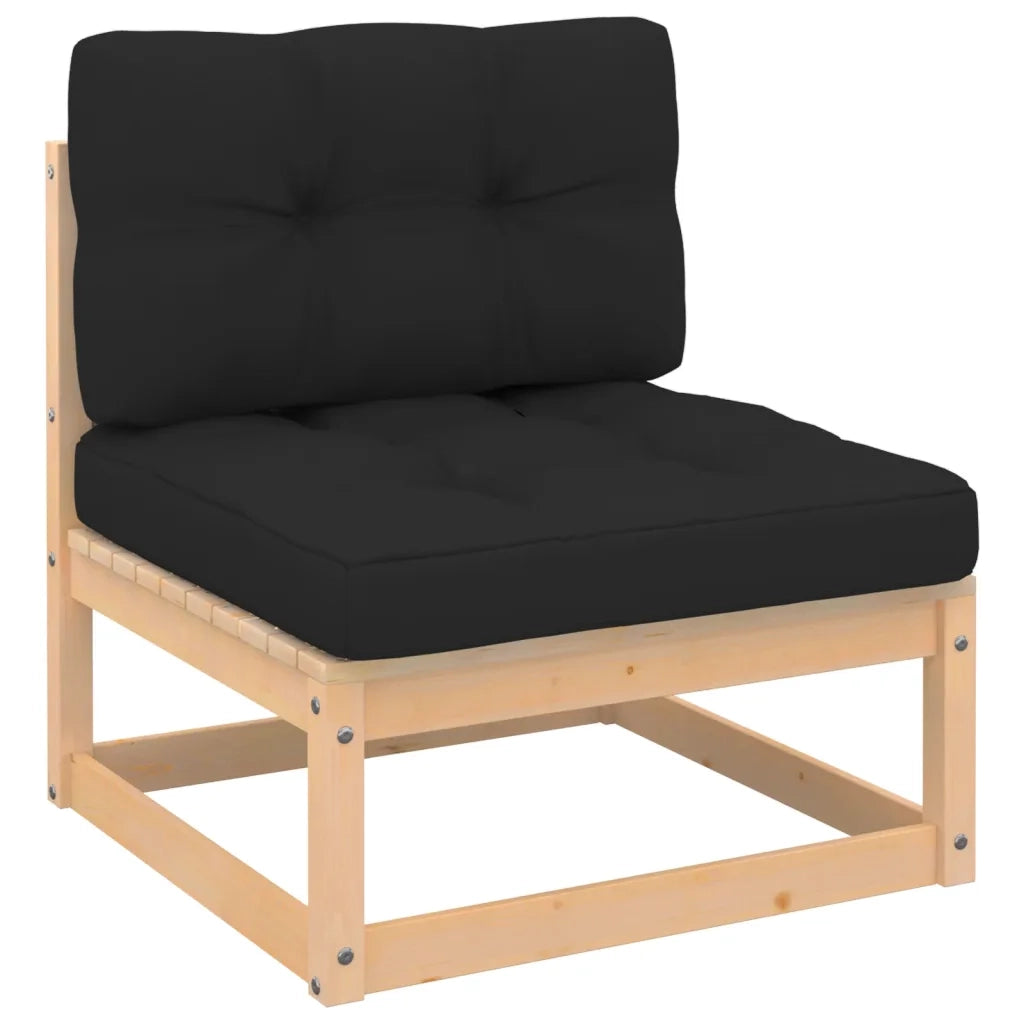 Set Salotto Giardino 8 pz Cuscini Antracite Legno Massello Pino 3083768
