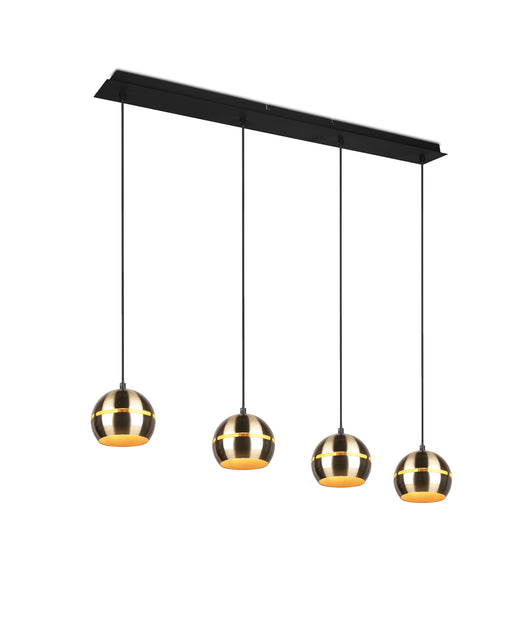 Lampada a Sospensione da Interno  E14 in Metallo Ottone Satinato