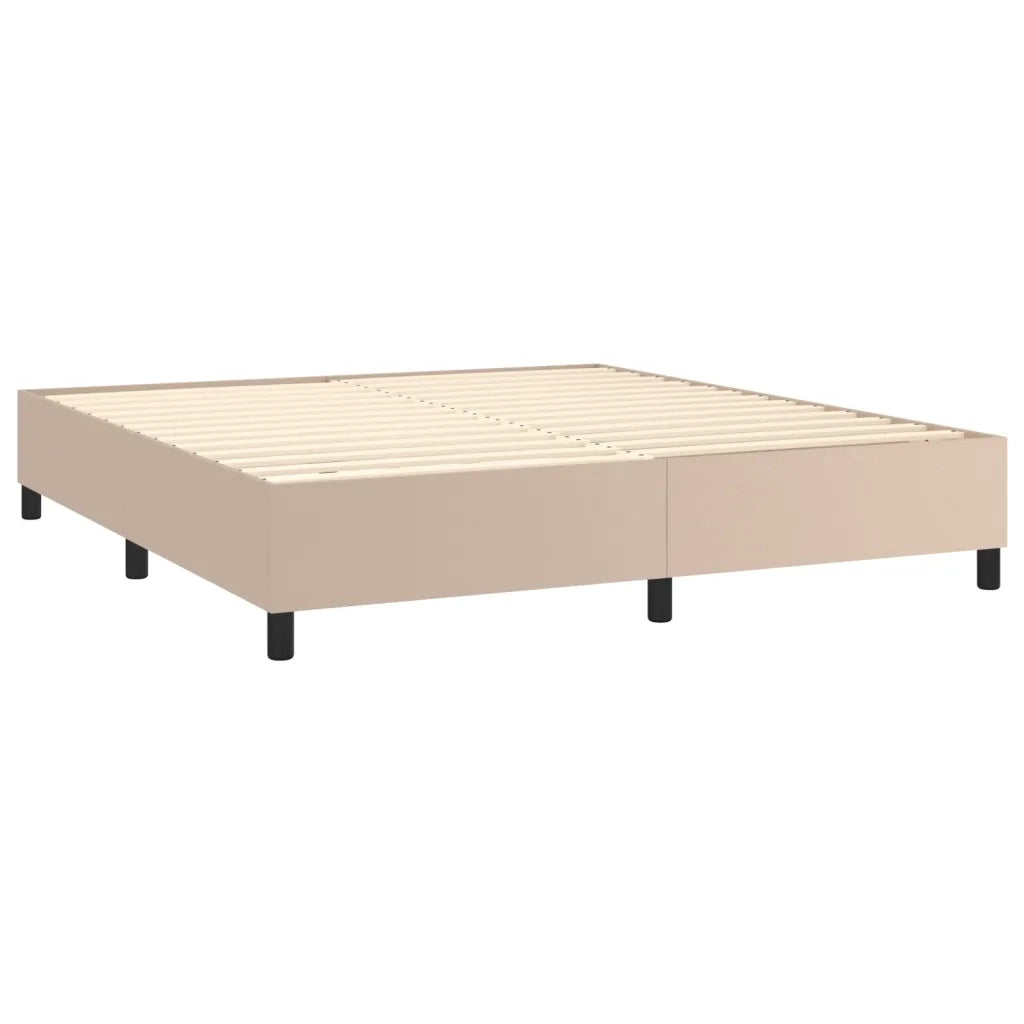 Struttura Letto a Rete a Molle Cappuccino 160x200 cm in Similpelle 3121058