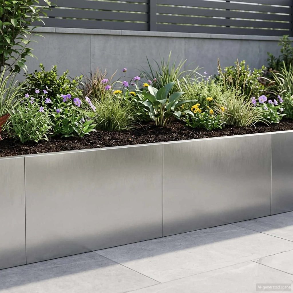 Muro di contenimento 2 pz 60 x 12 x 40 cm Acciaio Inox Argento 8015273