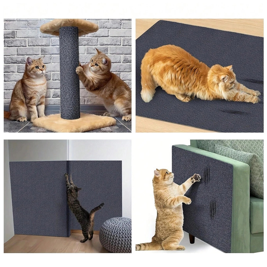 Tappetino tiragraffi autoadesivo per gatti 100x40 cm grigio