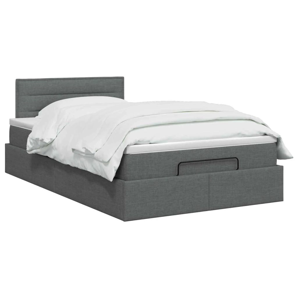 Letto ottomano con materasso Grigio Scuro 120 x 200 cm Tessuto 3457398