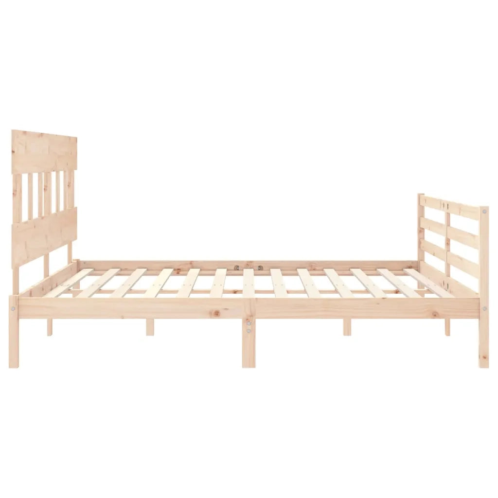 Giroletto con Testiera-Struttura Letto con testiera 200x200 cm in Legno Massello 248053