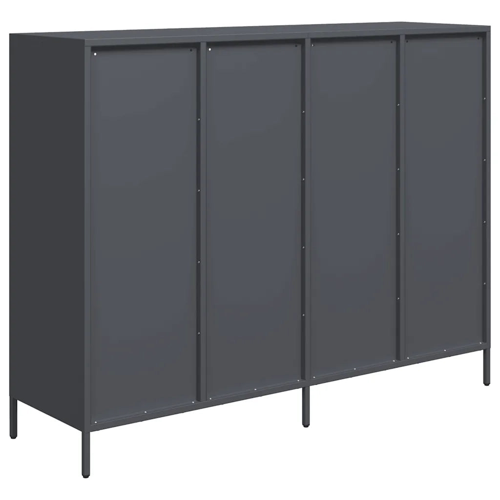 Credenza Antracite 135x39x103,5 cm in Acciaio Laminato a Freddo