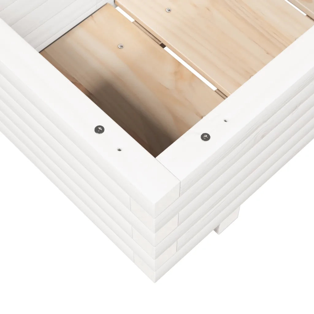 vidaXL Fioriera da Giardino Bianca 70x40x26,5cm Legno Massello di Pino