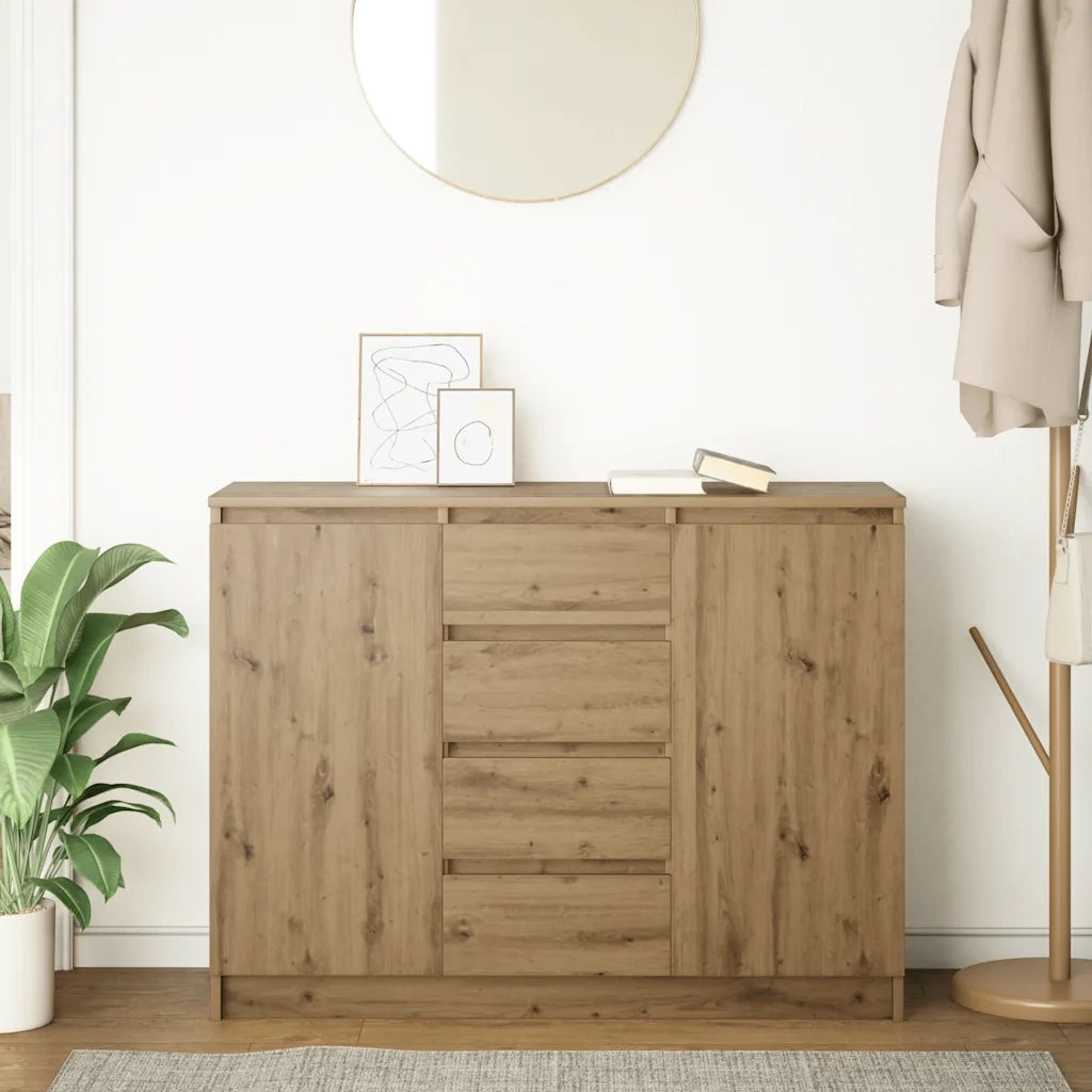 Credenza con Cassetti Rovere Artigianale 100,5x35x76 cm 3328452