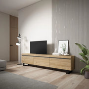 Mobile TV Soggiorno, 240x35x57cm, Design industriale, colore Rovere RF3599