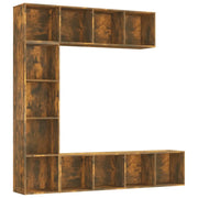 Set Mobili Libreria / Porta TV 3 pz | Armadietto TV | Mobile Porta TV Rovere Fumo 180x30x180 cm