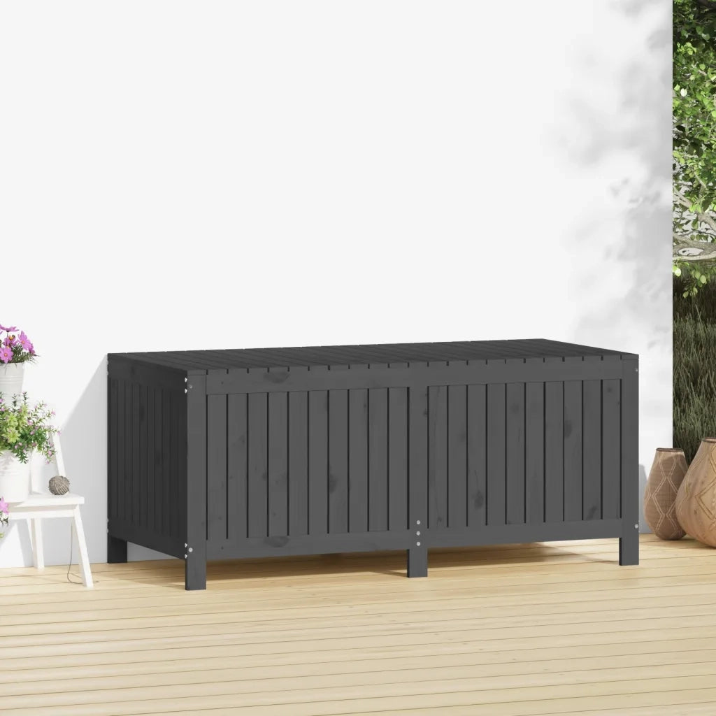 Contenitore da Giardino Grigio 147x68x64 cm Legno Massello Pino 823852