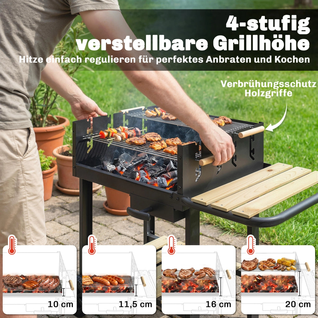 Carrello Barbecue Griglia a Carbone ¨C zephmum ¨C 99,5x58x82 cm