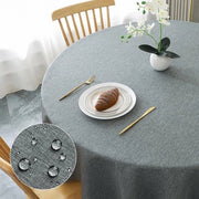 Tavolo Rotondo Copri Tavolo in Poliestere 160cm, Aspetto Lenzuolato in Grigio, Copri Tavolo Lavabile con Effetto Lotus, Resistente alle Macchie e Impermeabile, Ideale per Salotto, Cucina, Terrazza, Giardino
