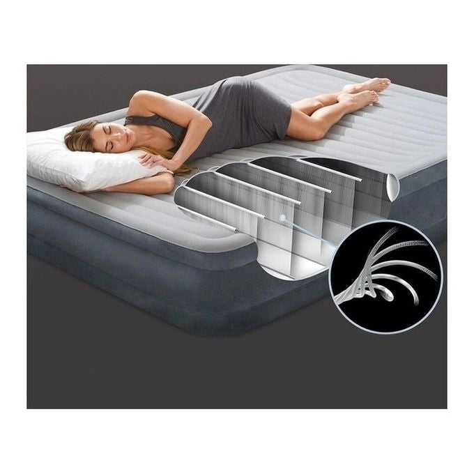 Intex 64418ND Materasso Dura-Beam Comfort Plush Matrimoniale 152x203x56 Grigio