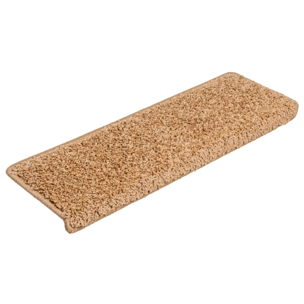 Tappetini per scale 10 pz 65x21x4 cm Beige Bordo rettangolare 149819