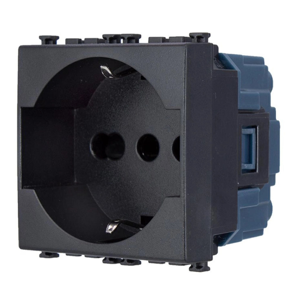 Presa Schuko 2P+T 10/16A 250V Social Nero SD91400 Compatibile Vimar Arke'