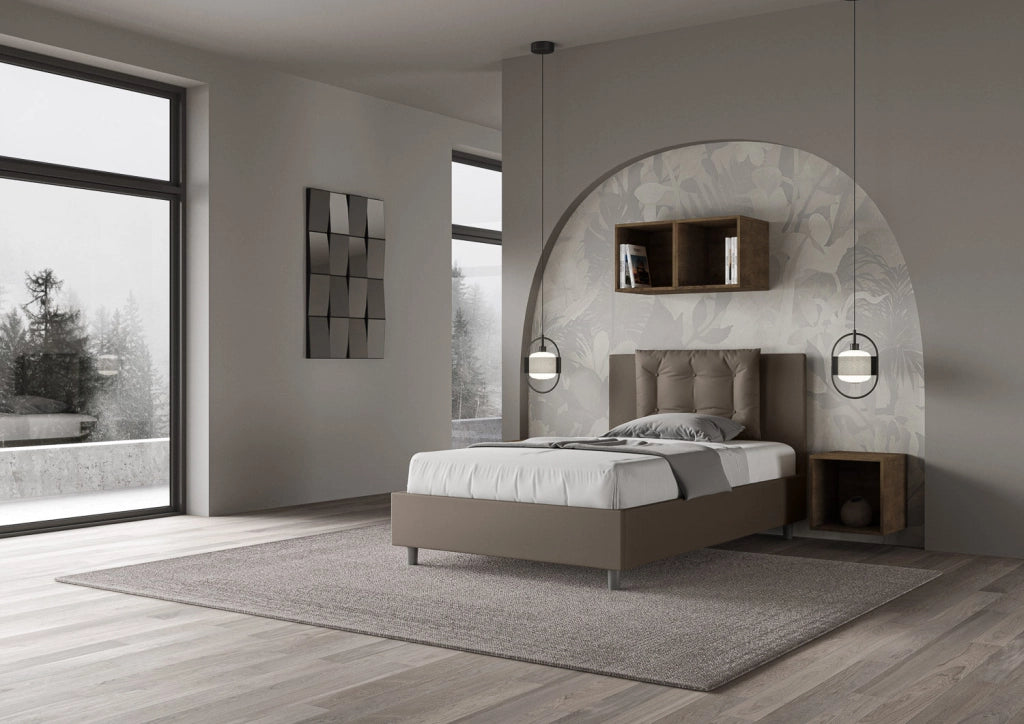 Letto 1 Piazza e Mezzo 120x210 cm Senza Rete Annalisa Cappuccino