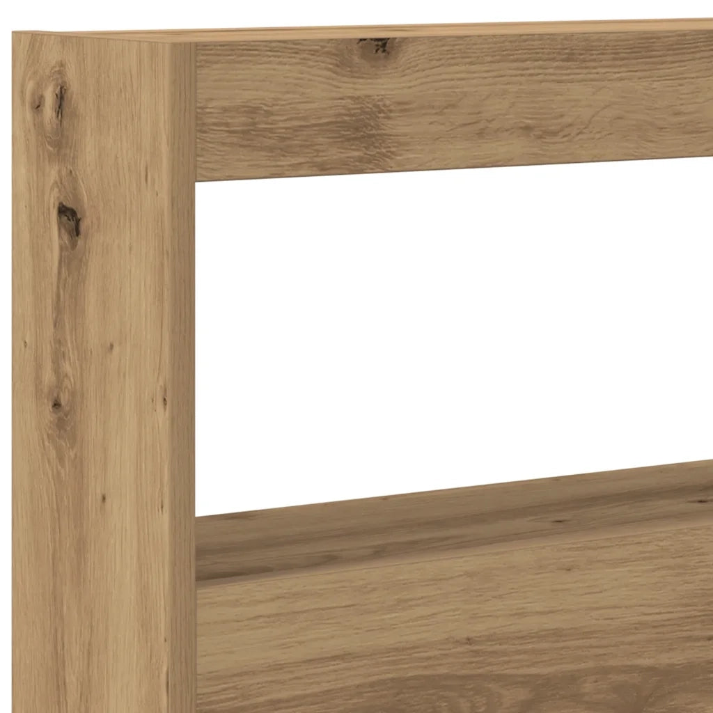 Testiera | Testata con Contenitore a LED Rovere Artigianale 160x17x102 cm