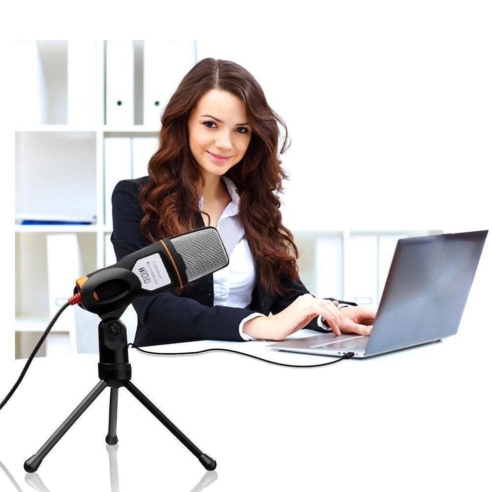 Trade Shop - Microfono A Condensatore Con Supporto Per Registrazione Vocale Conferenze Chat -