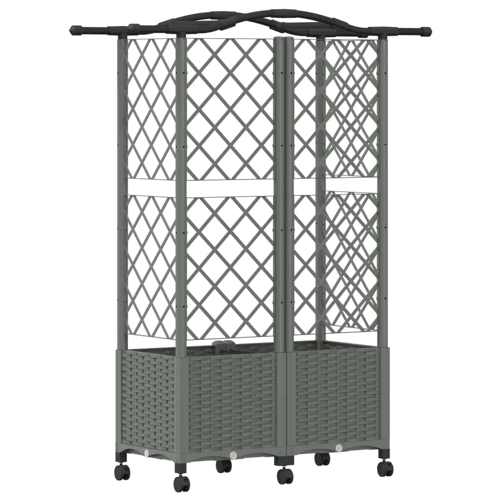 Letto Rialzato con Griglia e Tetto Grigio Chiaro PP 3423024