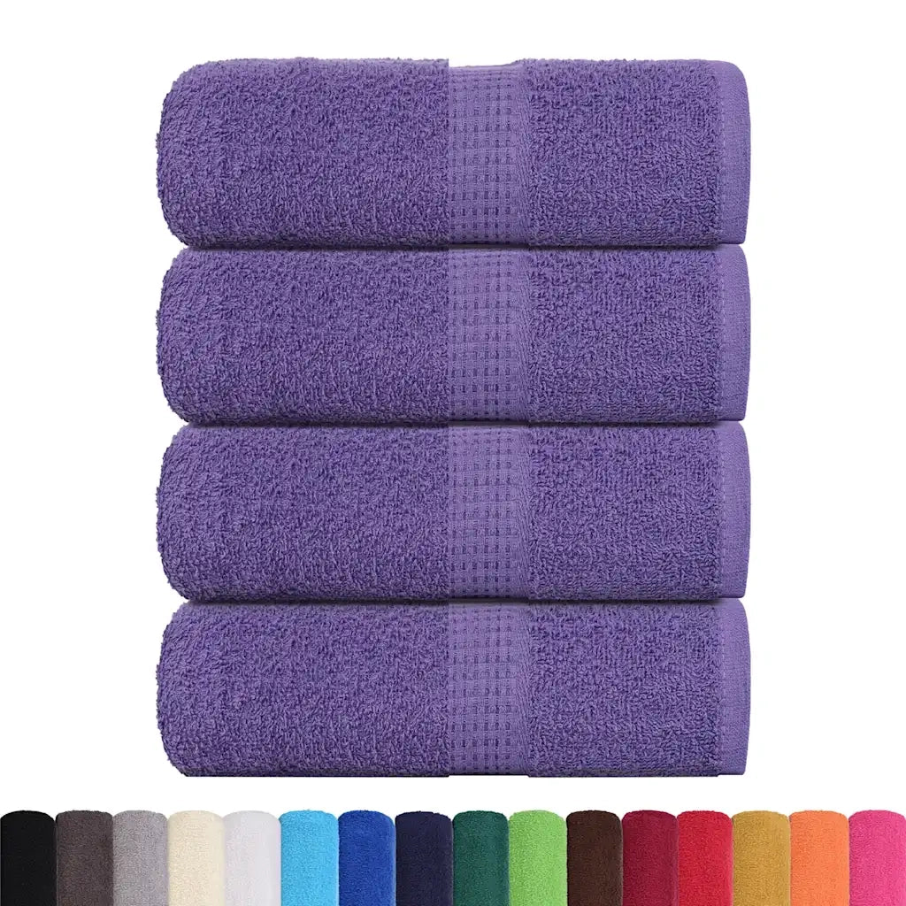 vidaXL Asciugamani Ospiti 4 pz Viola 30x50 cm 360 g/m² 100% Cotone