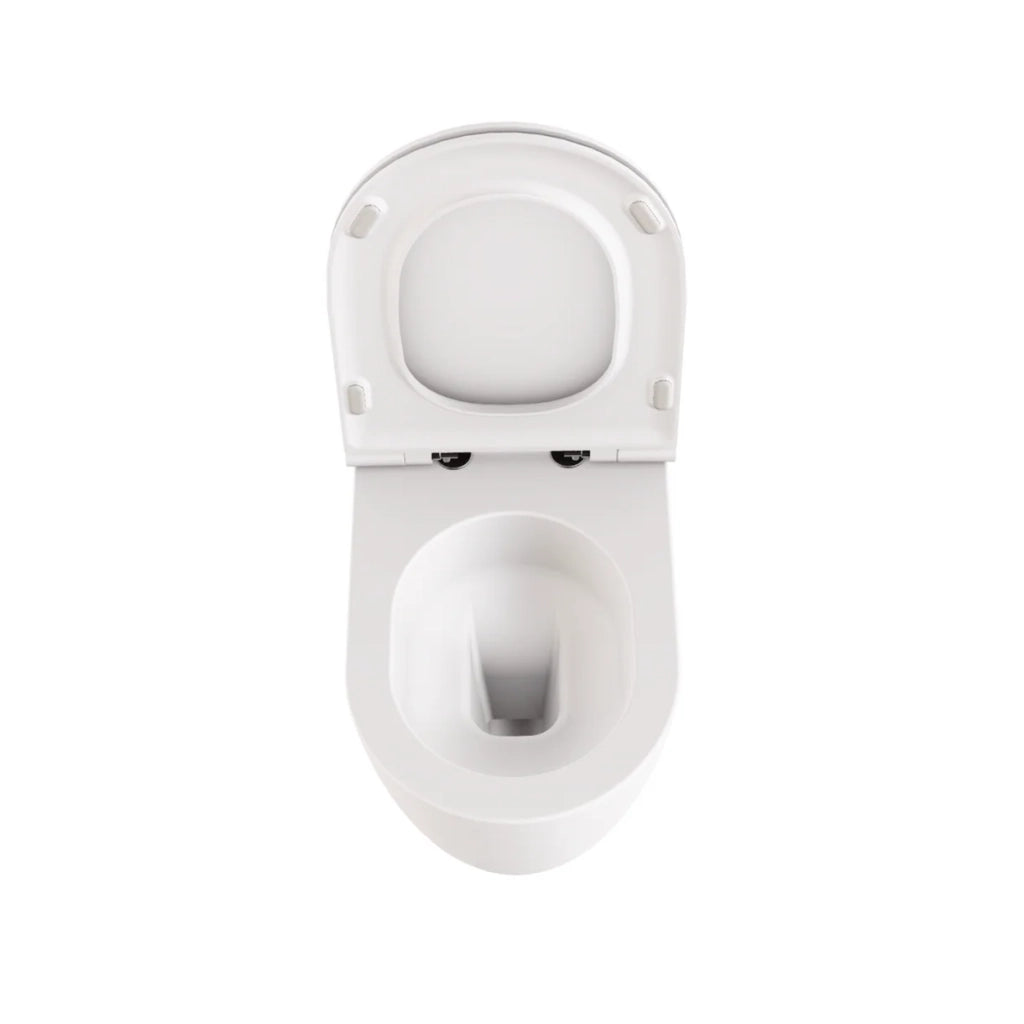 Coppia Di Sanitari Azzurra Ceramica Da Terra Filo Muro Senza Brida Bianco Opaco "Comoda"