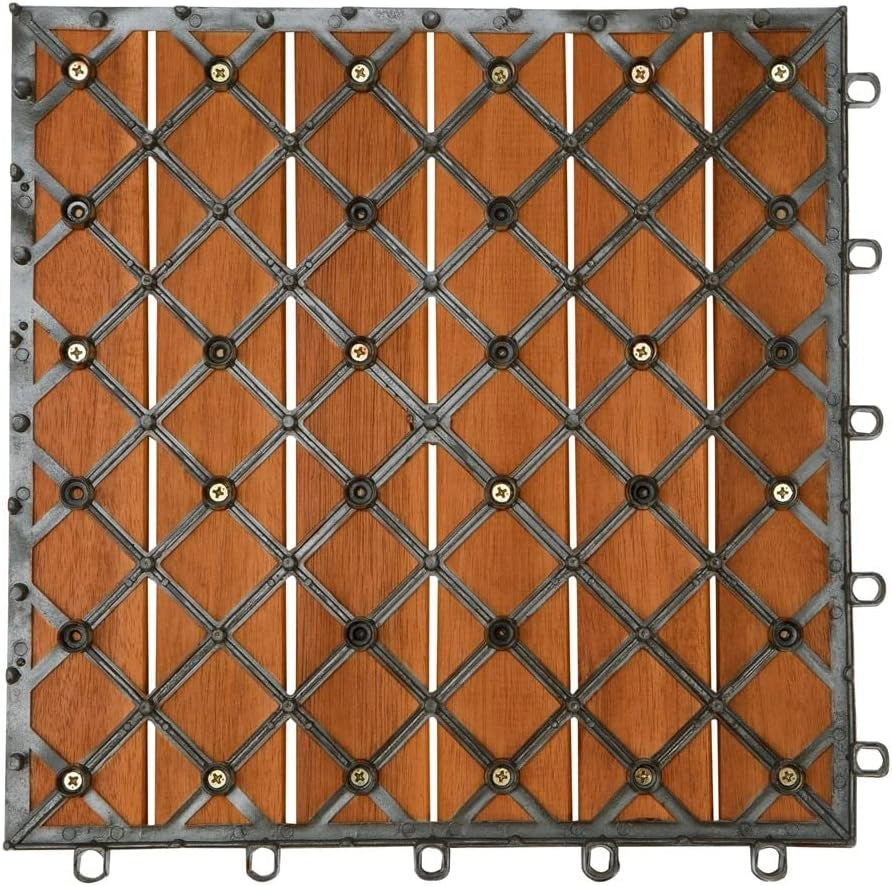 Casaria Piastrelle Legno Acacia 22pz Certificato FSC® Mattonelle 2m² ad Incastro 30x30cm Esterno