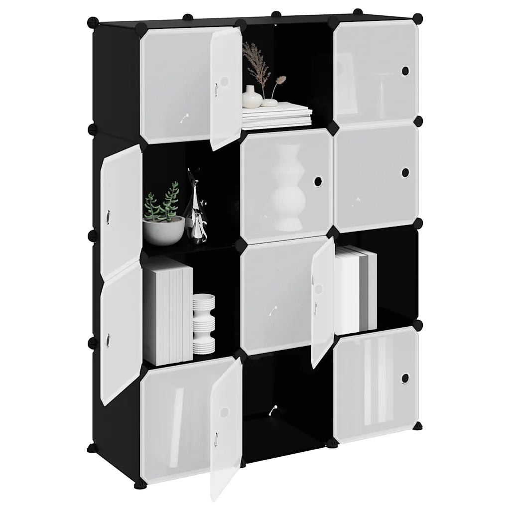 Organizzatore Portaoggetti con 12 Cubi e Ante Trasparenti in PP cod mxl 42673