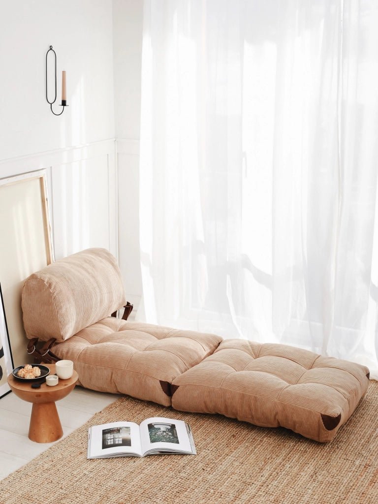 Poltrona-letto in tessuto "Fold" - 80 x 60 x 70 cm - Marrone