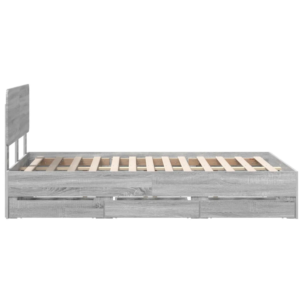 Struttura del letto con cassetto Sonoma grigia 120 x 190 cm