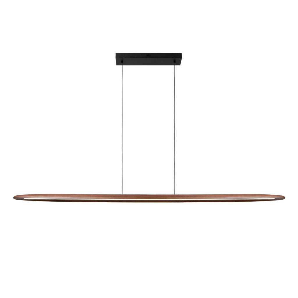 Lampada sospesa japandi LED LANGHOLT nero legno Lucide
