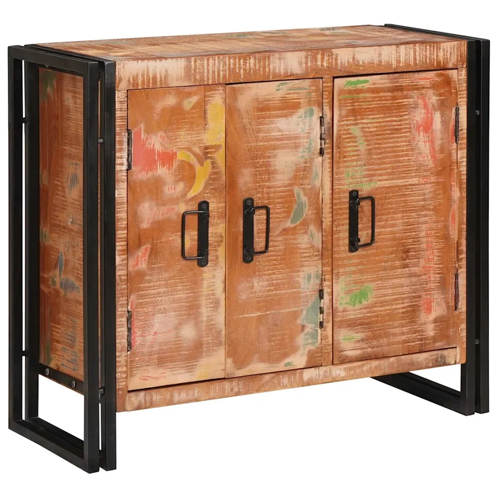 Credenza con porte Marrone Legno Recuperato Massello e Metallo 4104750
